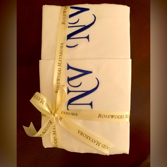 Beautiful brand new NV letters king size pillow cases from Rosewood Hotel shop - Picture 1 of 2